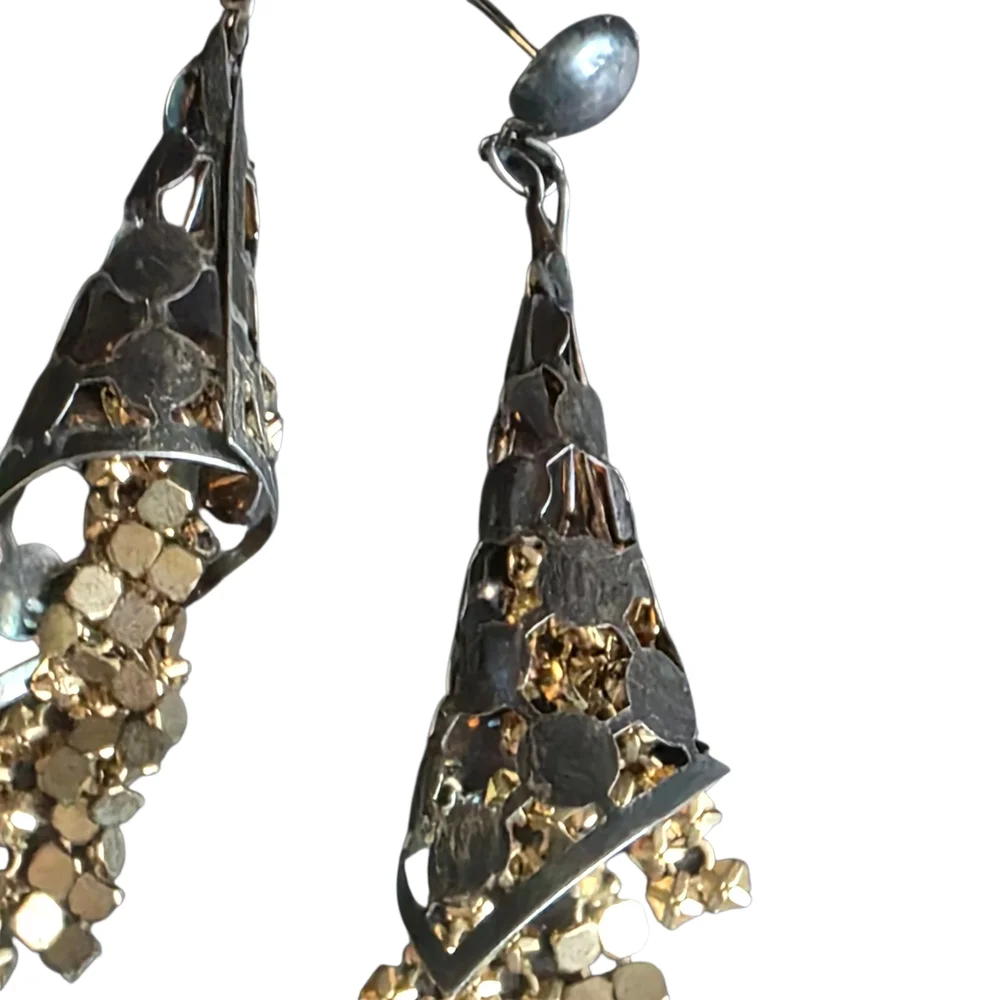 Silver & Gold Tone Dangle Earrings